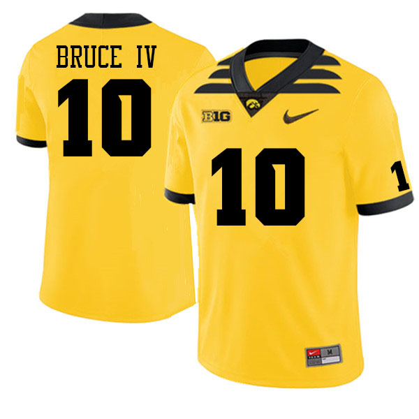 Men #10 Arland Bruce IV Iowa Hawkeyes College Football Jerseys Sale-Gold